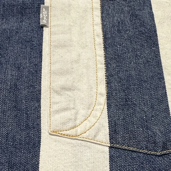 Silver Tab Levi’s Jeans Navy and White Striped Casual Shirt Oversized M - Picture 10 of 15